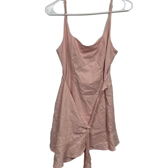 Princess Polly Blush Pink Ruffle Wrap Mini Dress - Picture 1 of 5